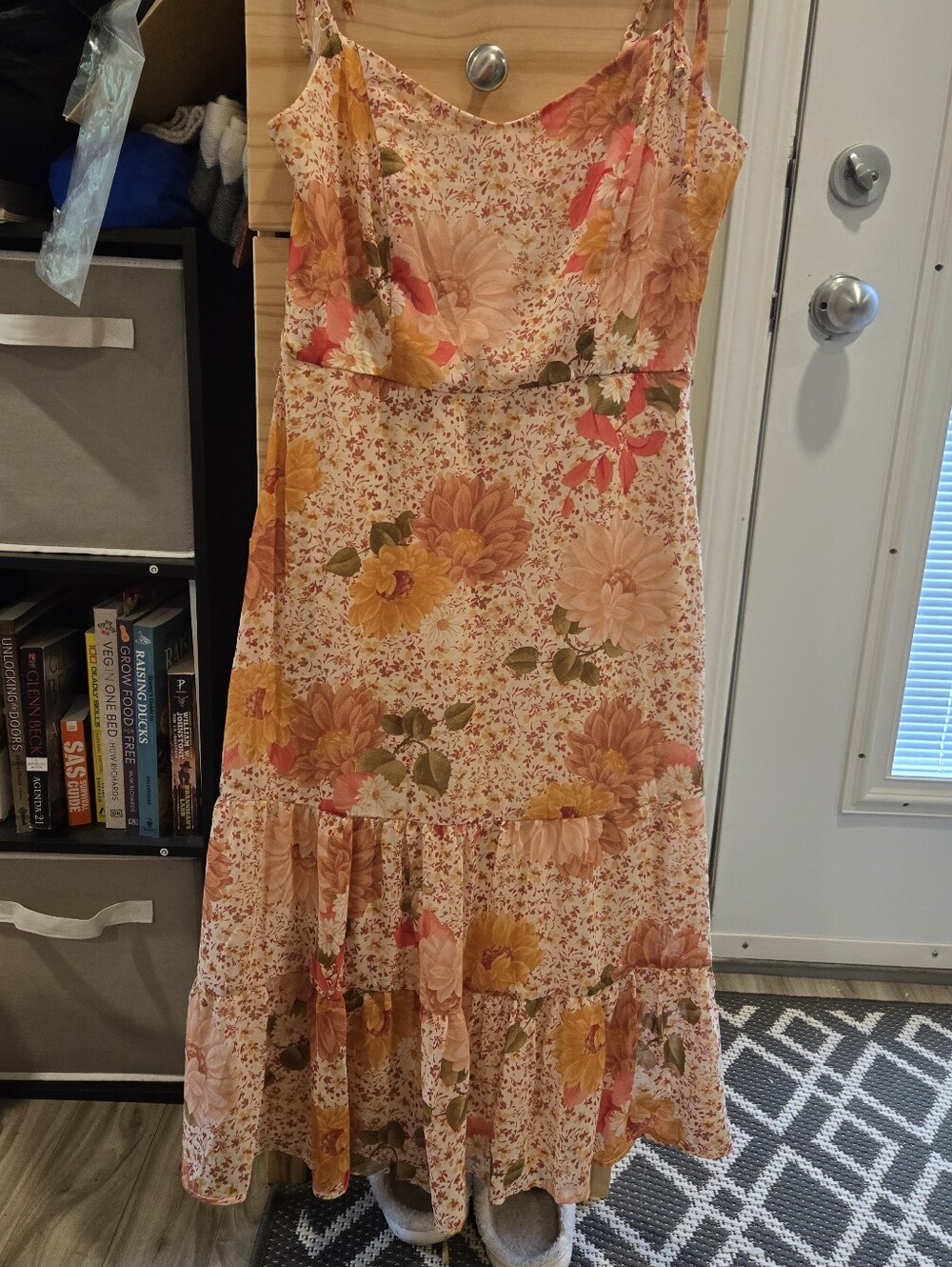 As U Wish Peach and Pink Floral Maxi Dress